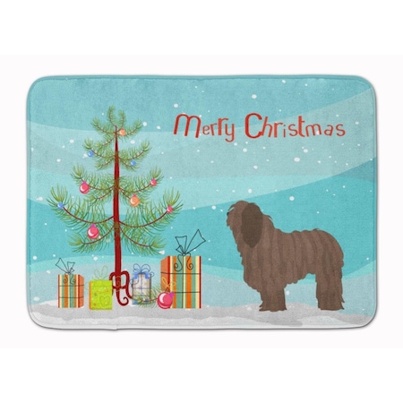 Carolines Treasures Bergamasco Shepherd Christmas Machine Washable Memory Foam Mat BB8453RUG